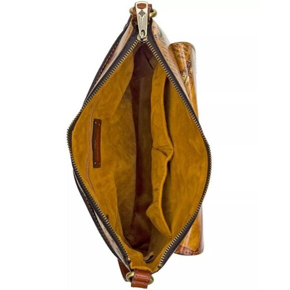 PATRICIA NASH Kirby leather front pocket vintage LG crossbody -European Map - Picture 9 of 9